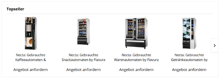 Gebrauchte Automaten by Flavura: Verpflegungsautomaten, Foodautomaten, Snackautomaten, Eisautomaten, Warenautomaten, Verkaufsautomaten