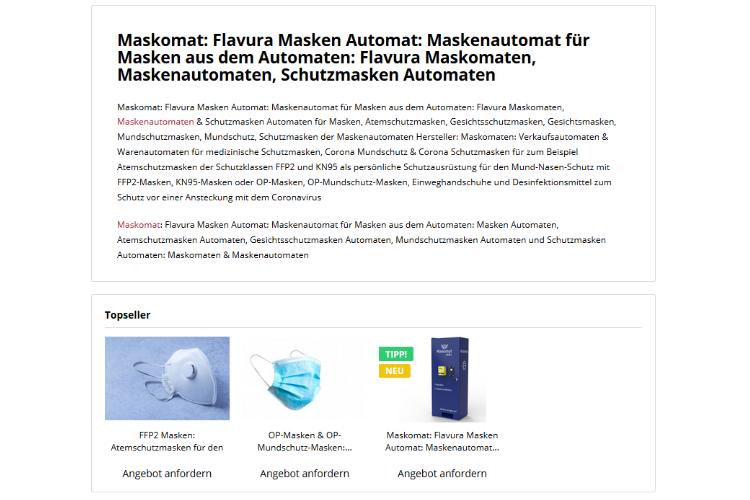 Masken Automaten & Schutzmasken Automaten by Flavura