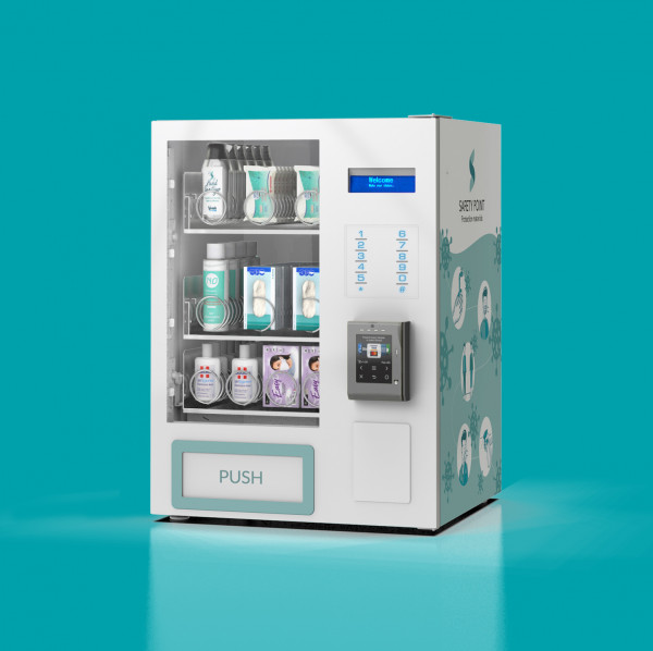 Safety Point Maskenautomat & Hygieneautomat by Flavura für Masken, Desinfektionsmittel, Hygieneartikel & Hygienemittel: Warenautomat, Verkaufsautomat